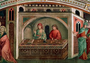 Calling of Saint Matthew Evangelist, Scen från The storys of St Matthew, Ca 1390, Av Niccolo 