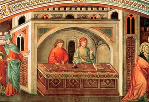 Berättelsen om Saint Matthew, detalj av en fresk av Niccolo di Pietro Gerini, ca 1400