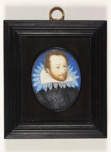 En gentleman som heter Earl of Essex (akvarell på elfenben) av Nicholas (school of) Hilliard
