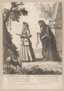 Ung romersk flicka på promenad, 1648-1700., 1648-1700. av Nicholas Boucquet