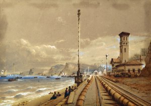 Atmospheric Railway at Dawlish, ca 1850 (akvarell på papper)