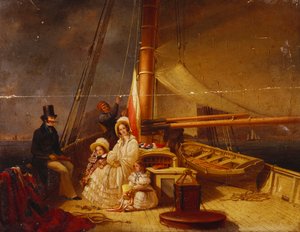 Yachten "The Guernsey" med sin ägare och hans familj och besättning ombord