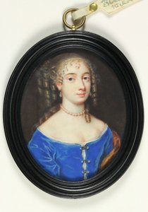 En dam som heter Abigail Stephens, Lady Harley (akvarell på veläng)