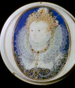 Samtida miniatyrporträtt av Elizabeth I av England av Nicholas Hilliard