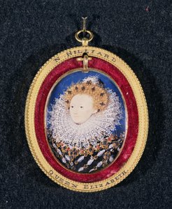 Porträtt av drottning Elizabeth I (wc på pergament)