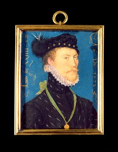 Porträtt av en okänd man, 24 år gammal, 1572 (wc på veläng) av Nicholas Hilliard