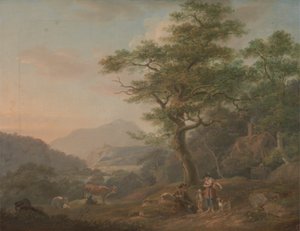 Ett landskap med figurer av Nicholas Pocock