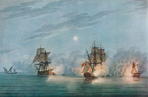 Fångst av Badere-I-Zaffér, c1809 av Nicholas Pocock