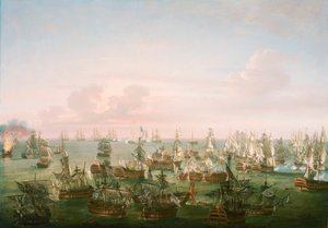 Slaget vid Trafalgar, 21 oktober 1805, slutet av striden, ca 1808 (olja på duk)