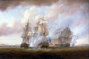 HMS San Fiorenzo och Nymphes erövring av de franska fregatterna Resistance och Constance den 9 mars