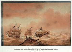 Dagen efter slaget vid Trafalgar av Nicholas Pocock