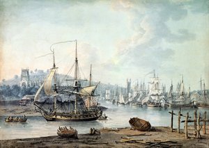 Bogsering av ett krigsfartyg från Bristol Harbor