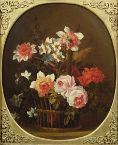 Stilleben av blommor i en korg, 1700-talet av Nicholas Ricoeur