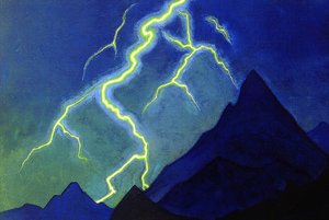 Call of the Heaven, Lightning, c.1935-36 av Nicholas Roerich