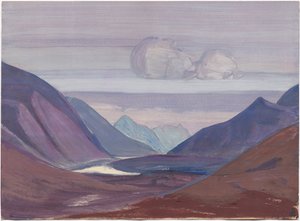 Chandra River, studie, 1931 av Nicholas Roerich