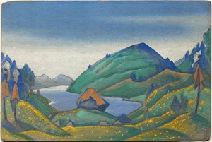 Scenery för Stravinskys balett "The Rite of Spring", 1944 av Nicholas Roerich