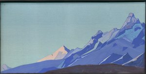 Himalaya, kväll, 1933 av Nicholas Roerich