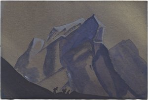 Bergspass, Storm, 1936 av Nicholas Roerich