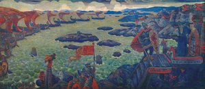 Redo för kampanjen The Varangian Sea, 1910 av Nikolai Konstantinowitsch Roerich