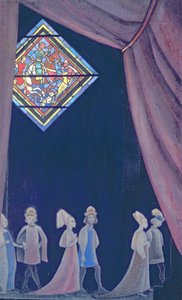 Skiss till Richard Wagners opera "Tristan och Isolde", 1910-talet av Nicholas Roerich