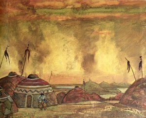 Scenografi för Alexander Borodins av Nicholas Roerich