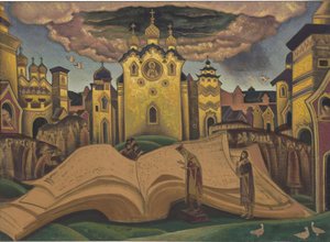 Golubinaya Kniga (Duvans bok, le livre de la colombe) av Roerich, Nicholas (1874-1947). Tempera på duk, storlek: 73,5x101,5 av Nicholas Roerich