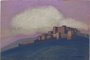 Tibetansk fästning, 1936 av Nicholas Roerich