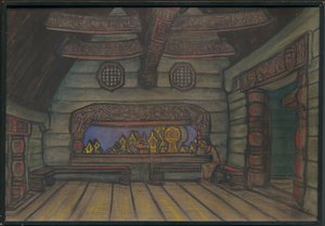 Yaroslavnas tornrum, dekor för Borodins opera "Prince Igor", 1914 av Nicholas Roerich