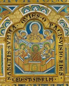 Himmelska Jerusalem, från Verdun-altaret ... (emaljplatta i champleve-teknik på förgylld koppar) av Nicholas of Verdun