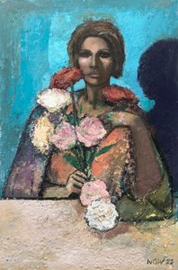 Flowergirl, 2022-23 (olja på pannå)