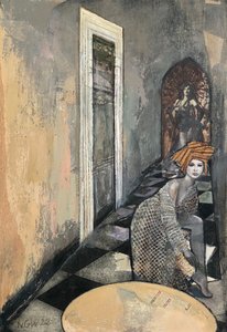 Snakeskin Dress, 2022-23 (blandteknik på papper) av Nick Williams