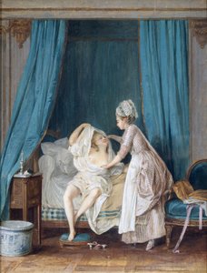 Lady som går upp ur sängen, 1776