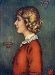 Norge: A Fair Maiden of North Bergen (färg litho) av Nico Jungman