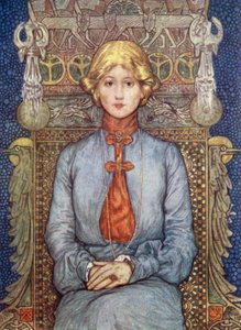 Norge: En typisk norsk jungfru (färg litho) av Nico Jungman
