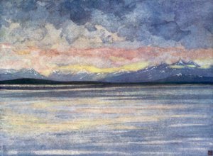 Norge: Berg och fjord mot Molde (färg litho)
