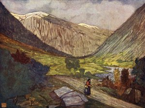 Norge: Berg och älv vid Gjora av Nico Jungman