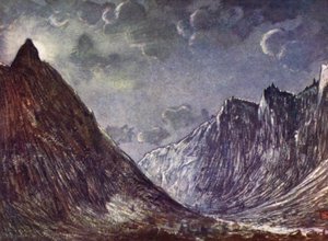 Norge: Romsdals Horn (färg litho) av Nico Jungman