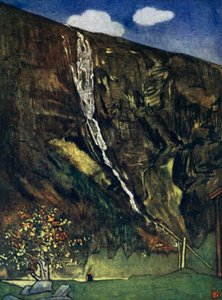 Norge: Romsdals vattenfall (färg litho) av Nico Jungman