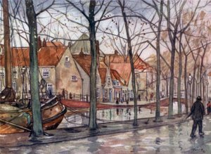 Hamnen, Haag (färg litho) av Nico Jungman