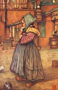 A Little Norman Girl (färglitografi) av Nico Jungmann