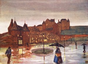 The Gateway, Dieppe (färglitografi) av Nico Jungmann