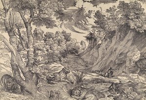 S:t Hieronymus i vildmarken, mitten av 1500-talet., mitten av 1500-talet. av Nicolò Boldrini.