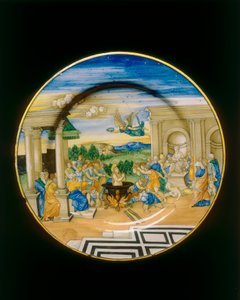 Martyrium av Saint Cecilia, tallrik av Nicolò Pellipario