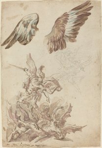 Studier för Saint Michael Defeating the Rebel Angels av Nicolò Ricciolini