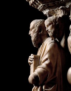 Gotisk konst: En profet med en bok, detalj av reliefer av Predikstolen av Nicola Pisano