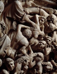 Gotisk konst: Sista domen, Damned in hell, Detalj av reliefer av Predikstolen