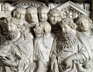 Presentation av Jesus till templet (Presentation av Jesus till templet) Detalj Stol realiserad av Nicola Pisano (1215/20-1278/84) (Marmorpredikstol) 1260 Baptistere Saint John of Pisa (Battistero san Giovanni di Pisa), Italien av Nicola Pisano