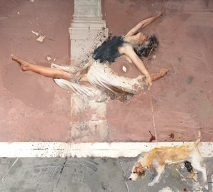 Ballerina med hund, 2021 (olja på duk)