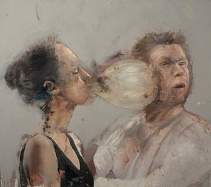 Bubble boxer girl II, 2022 (olja på duk)