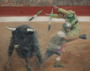 Corrida I, 2016 (olja på duk) av Nicola Pucci